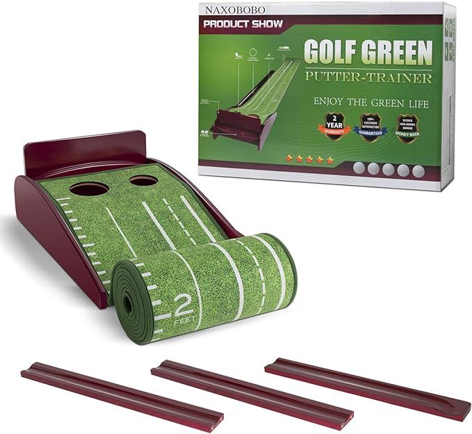 Putting Green Mat for Indoor-Outdoor Golf Matt Putting Green with Auto Ball Return Golf Practice ... | Amazon (US)