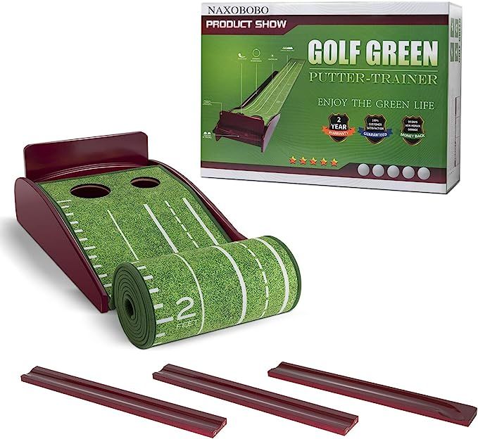 Putting Green Mat for Indoor-Outdoor Golf Matt Putting Green with Auto Ball Return Golf Practice ... | Amazon (US)