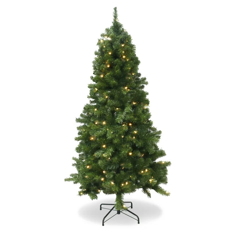 6' Douglas fir Pre-Lit Christmas Tree with stand - Walmart.com | Walmart (US)