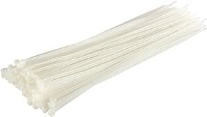 GTSE 12 Inch White/Clear Zip Ties, 100 Pack, 50lb Strength, UV Resistant Long Nylon Cable Ties, S... | Amazon (US)