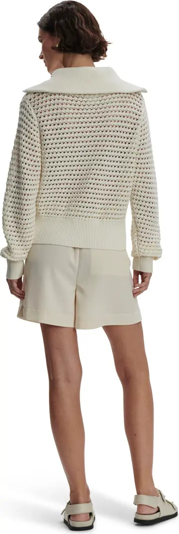 Eloise Open Stitch Cotton Zip-Up Cardigan | Nordstrom