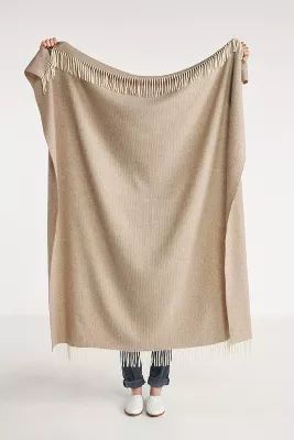 Pinstripe Cashmere Throw Blanket | Anthropologie (US)