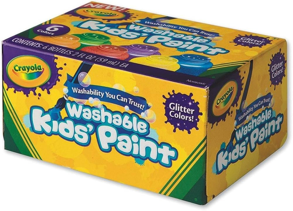 Crayola Washable Glitter Paint Great for Classroom Projects, 6 Count | Amazon (US)