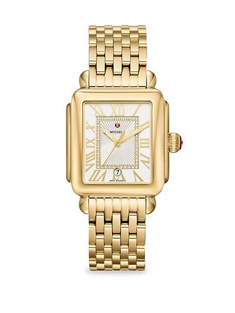 Deco Madison 18K Gold Diamond Dial Bracelet Watch | Saks Fifth Avenue
