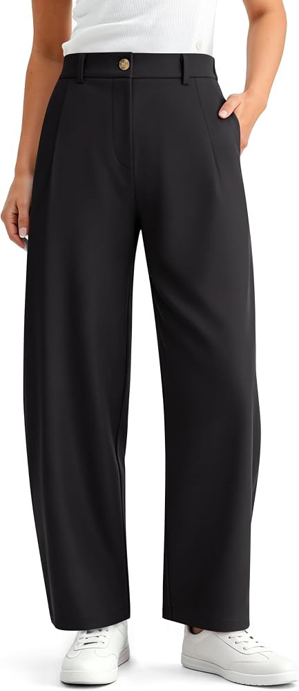 NIMIN Women Barrel Work Pants High Waisted Business Casual Trousers | Amazon (US)