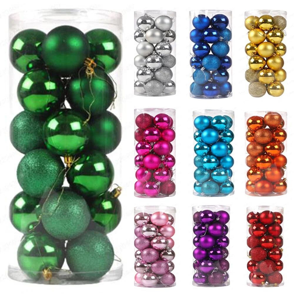 RBCKVXZ Green 1.57"/4cm Christmas Balls Christmas Tree Decorations Ornaments Shatterproof Hanging... | Walmart (US)