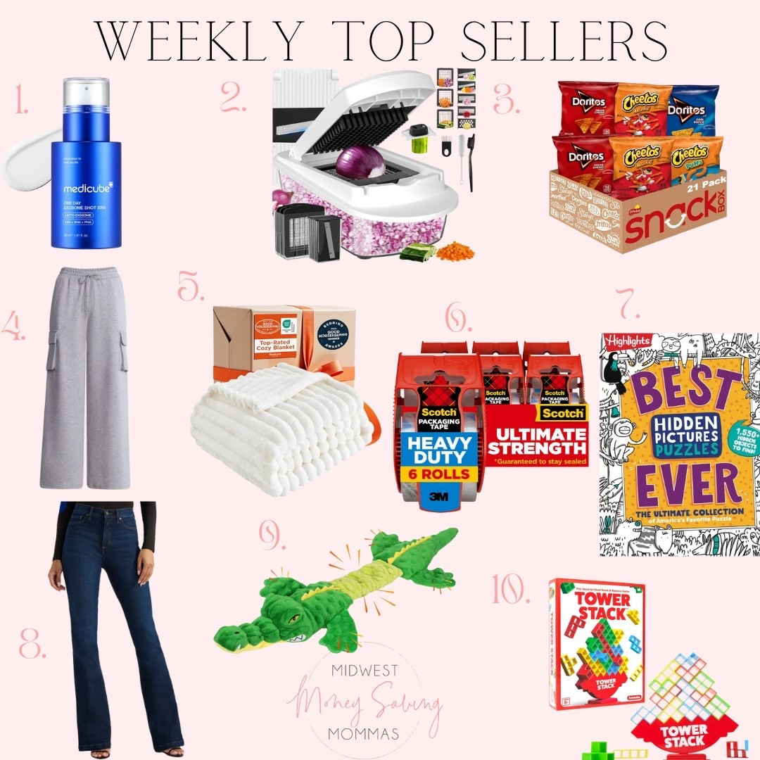 Weekly top sellers

Medicube skincare  vegetable chopper  chips  sweatpants  throw blanket  tape  puzzle book  jeans  dog toys  games 

#LTKHome #LTKSeasonal #LTKmomlife