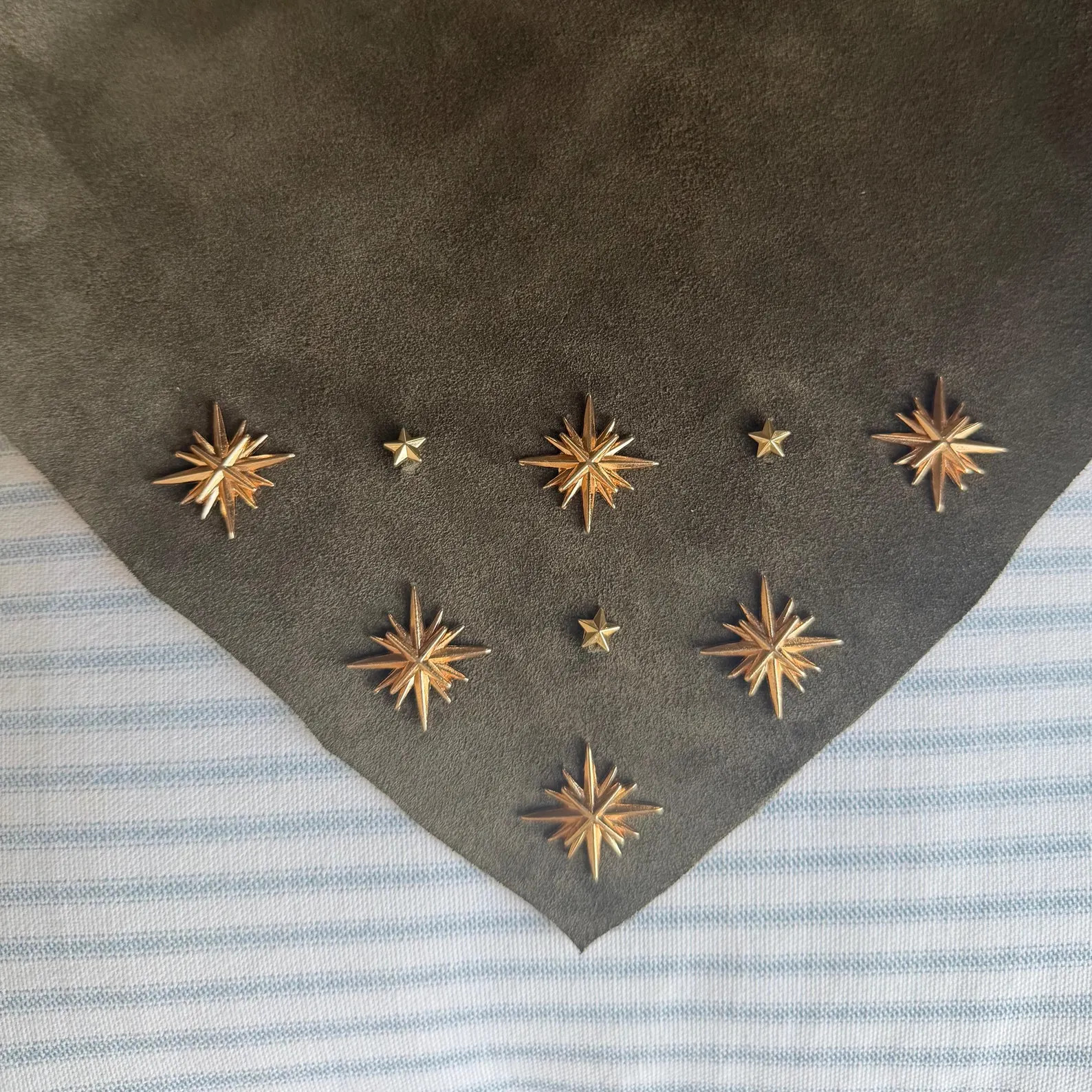 Hand Hammered Western Suede Bandana | Etsy (US)