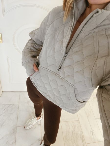 New Lululemon quilted scuba pullover. Fits tts and the fabric is heavier then the normal scuba pullover 