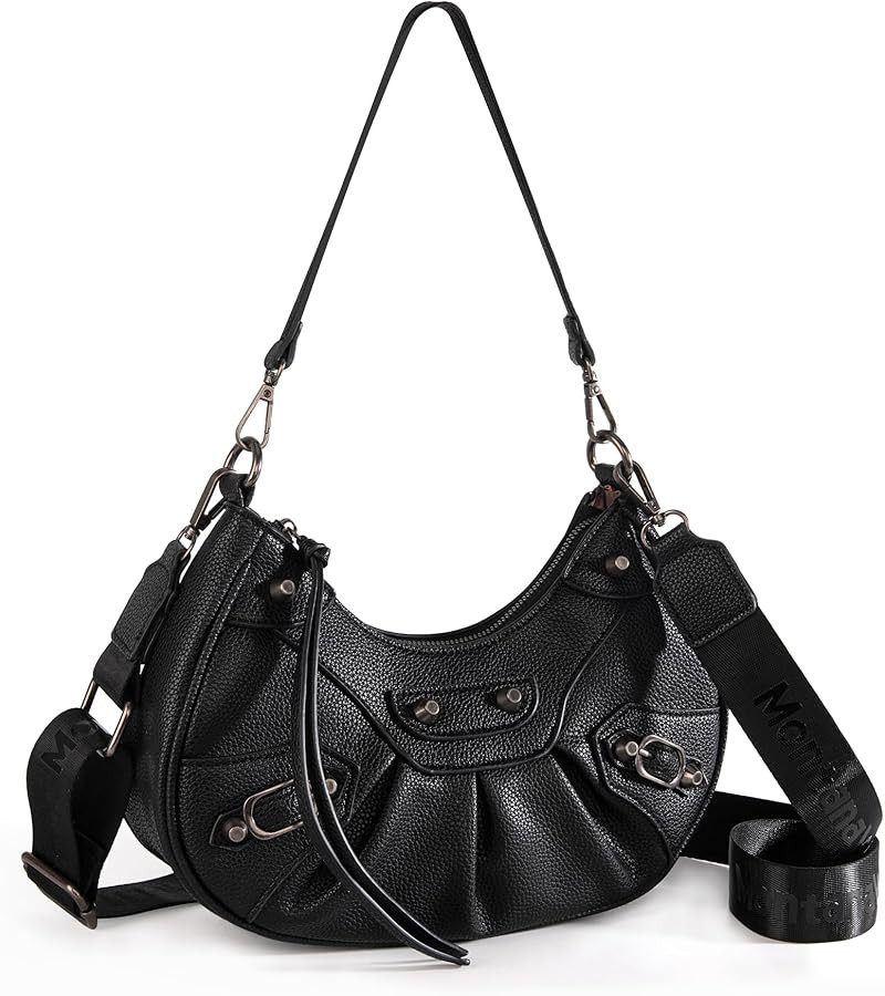 Montana West MEDIUM Shoulder Hobo Bags for Women Trendy Purses Leather Clutch Purse and Handbags | Amazon (US)
