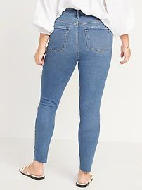 Mid-Rise Rockstar Super-Skinny Ripped Cut-Off Ankle Jeans for Women | Old Navy (US)