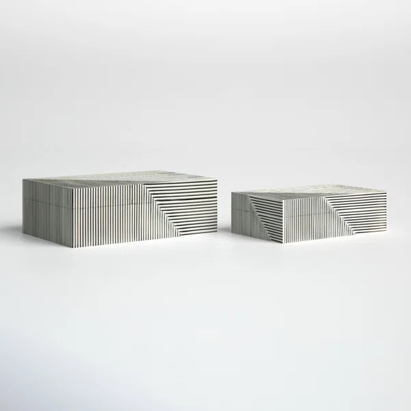 Montague 2 - Piece Resin Decorative Box | Joss & Main