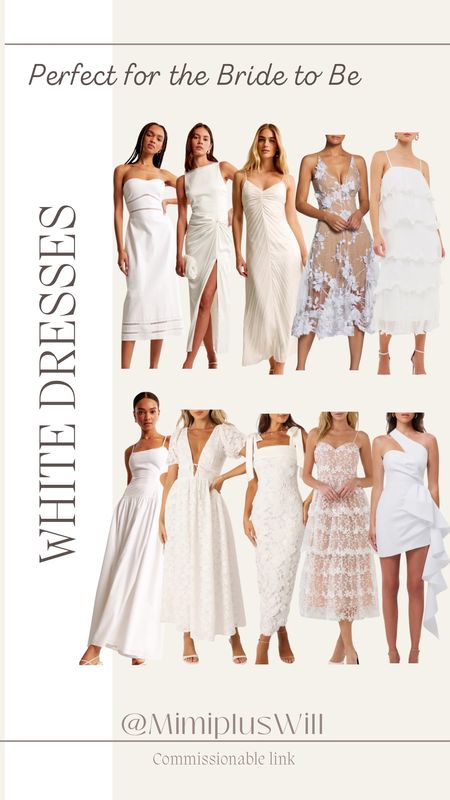 White dresses for the bride to be! 

Bridal shower | bride to be | wedding | white dress | summer dress | bridal shower dress 
Follow @mimipluswill for more! 

#LTKWedding #LTKSummerSales #LTKSeasonal