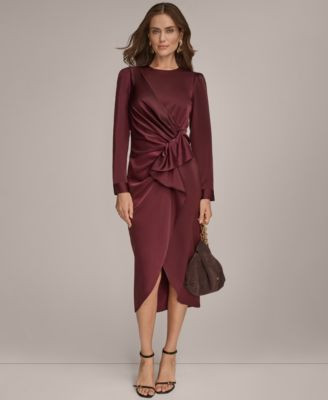 Women's Ruched Midi Dress | Macy's