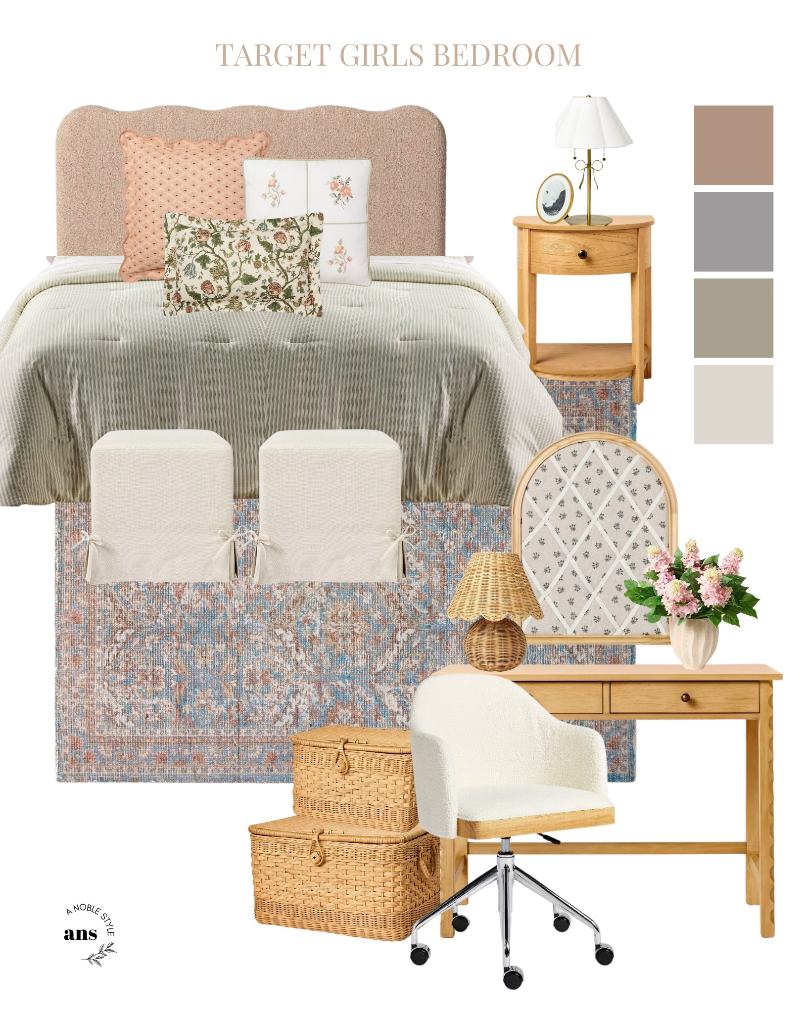 Affordable girls bedroom from Target.   

girls room decor mood board, girls room design, cute girls bedroom inspiration, home decor ideas, Target studio McGee decor, Hearth and Hand, girls bedroom moodboard #girlsbedroom 



#LTKKids #LTKStyleTip #LTKHome