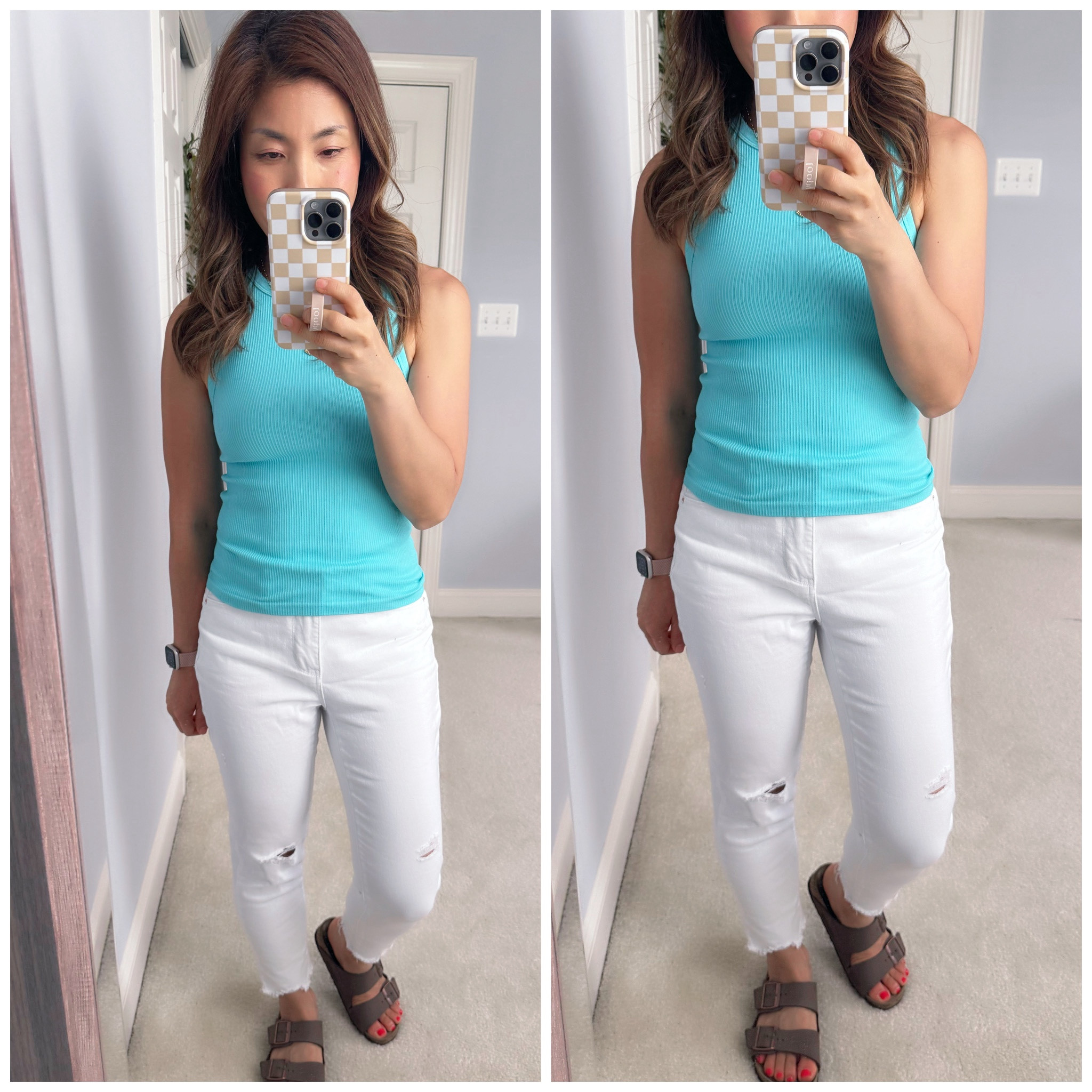 My tank is just $5 and it fits so good! It’s ribbed and very stretchy! But they are junior sizing so I suggest you size up at least 2 sizes. I’m normally a small but in large here! I also have it in white! And these white jeans are just so versatile and goes well with everything!
#walmartpartner #walmartfashion @walmart