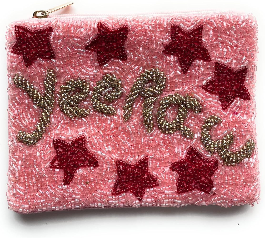 Twine and Love YEEHAW Coin Purse Pouch, Coin Purse, Beaded Coin Purse, Cute Coin Purse, Beaded Pu... | Amazon (US)