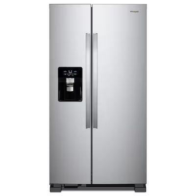 Whirlpool 21.4-cu ft Side-by-Side Refrigerator with Ice Maker (Fingerprint Resistant Stainless St... | Lowe's