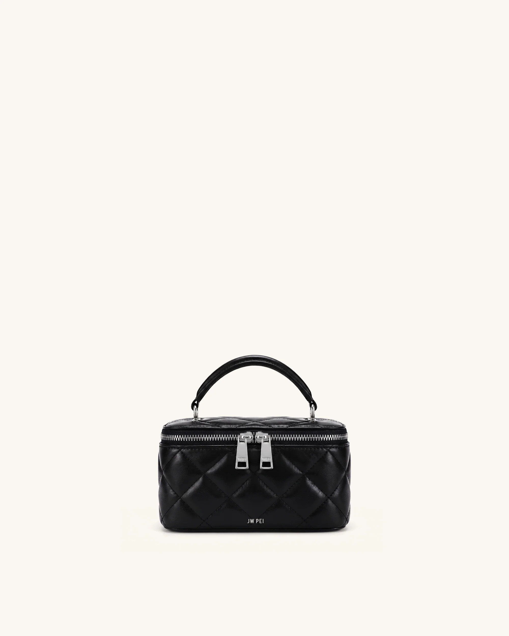 Vivienne Quilted Vanity Top Handle Bag - Black | JW PEI US