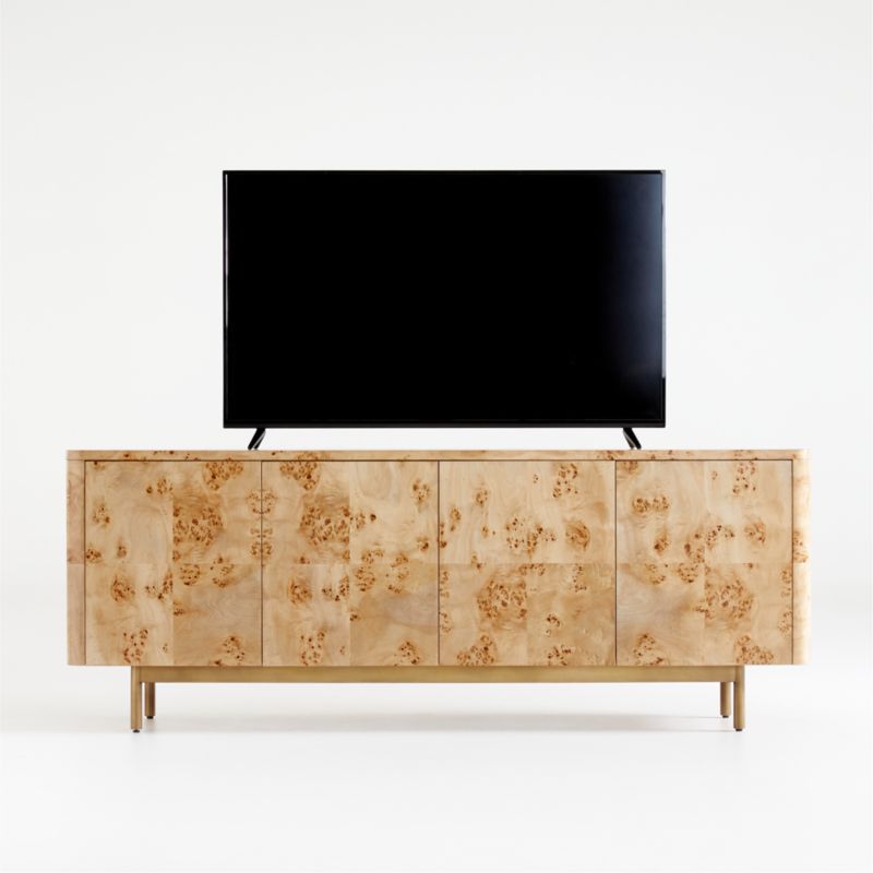Mota Burl Wood Media Console/TV Stand with Storage + Reviews | Crate & Barrel | Crate & Barrel
