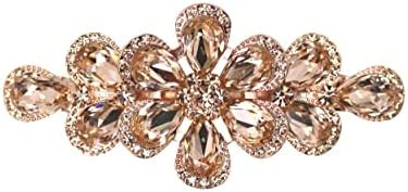 Amazon.com : Faship Gorgeous Champagne Rhinestone Crystal Floral Hair Barrette Clip : Beauty & Pe... | Amazon (US)