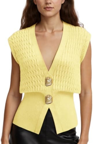 AMEBELLE Vest Tops for Women Cable Knit Sweater Sleeveless V Neck Cardigans Lightweight Knit Pull... | Amazon (US)