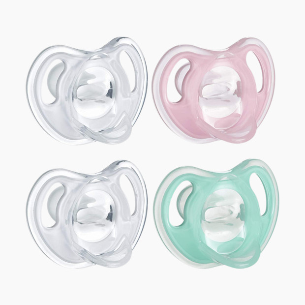 Tommee Tippee Ultra Light Silicone Pacifier in Pink/Aqua Size 0-6 Months | Babylist
