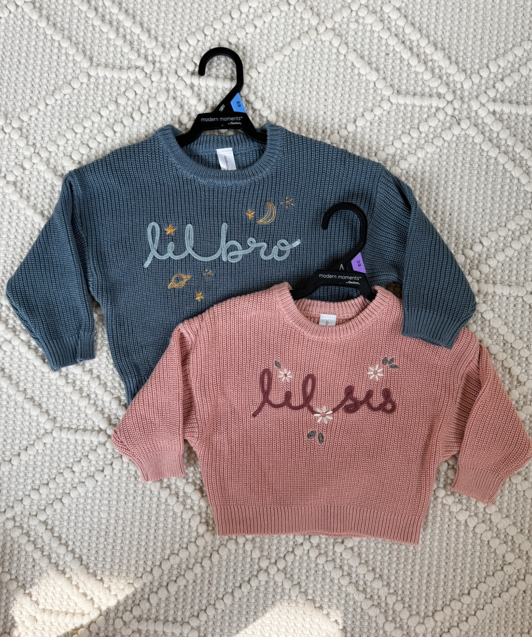 Embroidered sweaters for so cheap and on sale right now! These look like custom Etsy ones. They also come in Big Bro + Big Sis. 🩷💙

#LTKFamily #LTKBaby #LTKSaleAlert