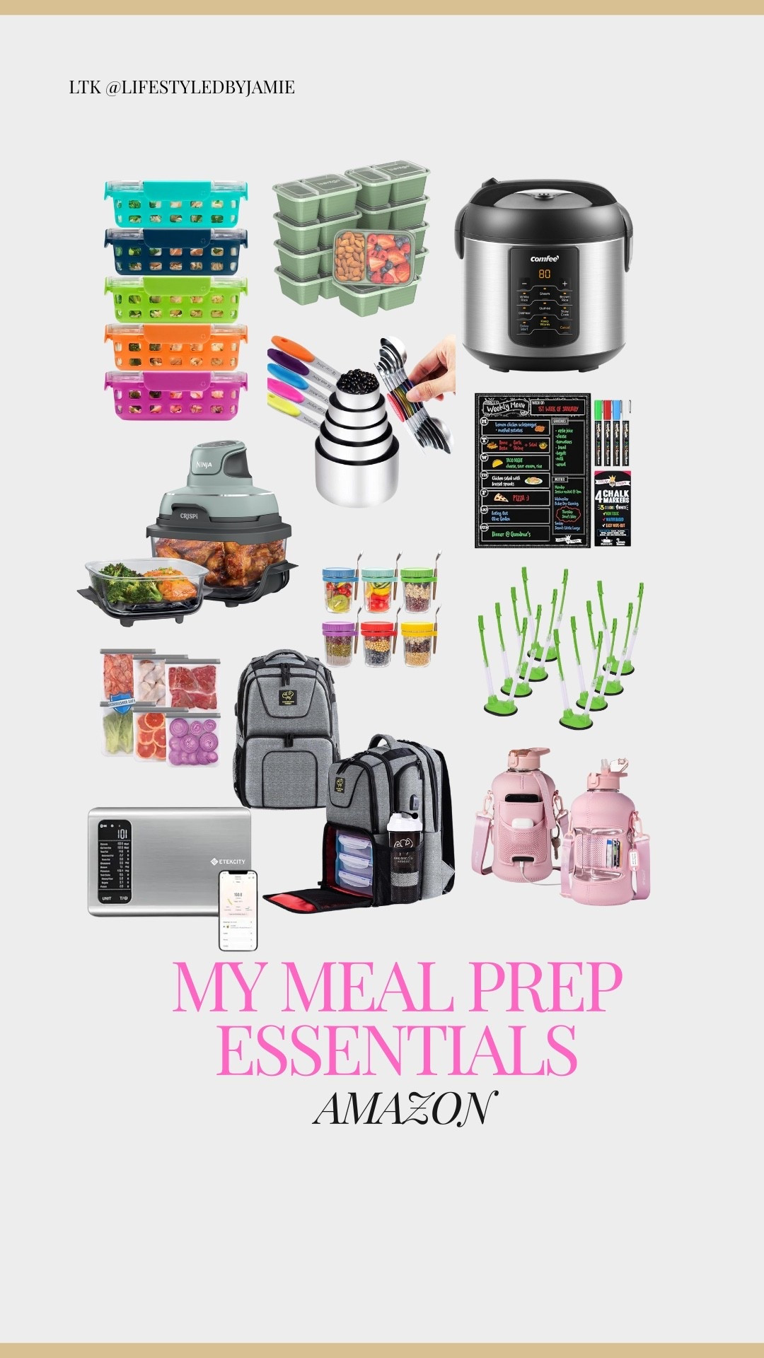 If meal prep feels overwhelming… it’s usually because you don’t have the right tools 💯 

Meal prep doesn’t have to be complicated — it just needs to be set up right.

These are the tools I actually use week after week to:
✔️ save time
✔️ stay consistent
✔️ make healthy eating feel doable

From containers that don’t leak, to gadgets that speed everything up — this is my real-life Amazon meal prep lineup.

If you’re doing a New Year reset or just trying to stay on track without burning out, this is a great place to start 🤍
Everything is linked and saved in one place.

Shop my Meal Prep Essentials — all linked below 👆

📌 Save this for your next prep day.

#MealPrepEssentials #AmazonKitchenFinds #HealthyHabits
#MealPrepMadeEasy #RealLifeWellness #BusyMomLife
#KitchenMustHaves #AmazonFinds #LifestyleCreator


#LTKActive #LTKHome #LTKOver40