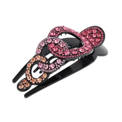 Unique Bargains Fashion Grace Rhinestone Hair Clips Champagne Pink 1 Pc | Target