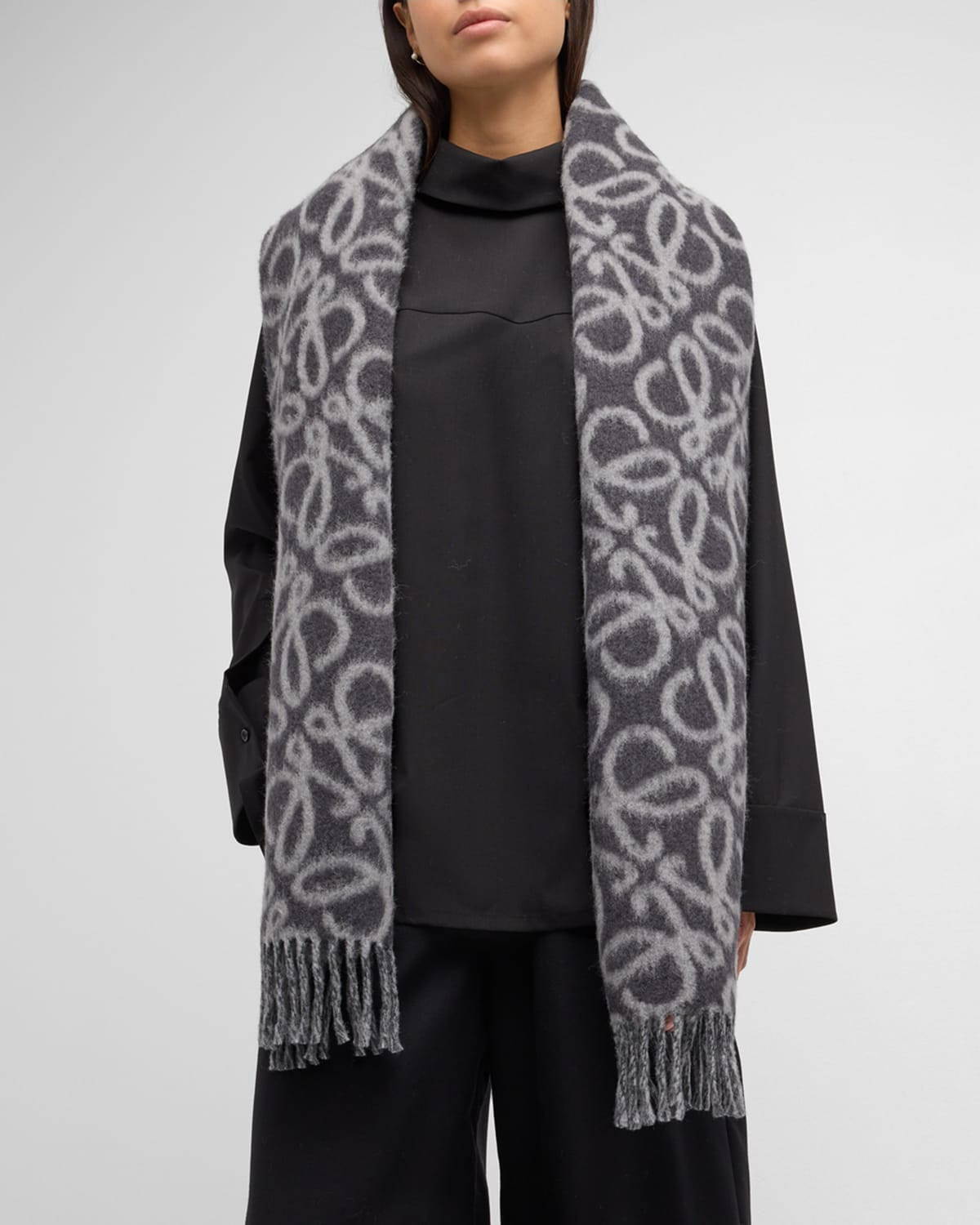 Anagram Wool-Blend Scarf | Neiman Marcus