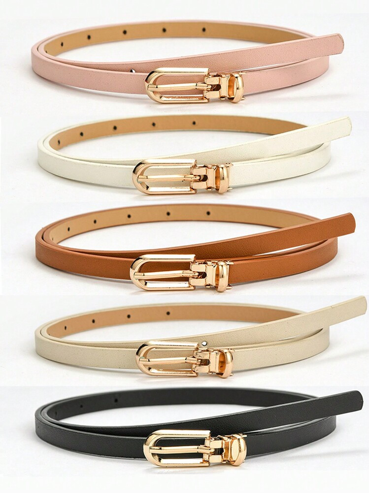 Women's Simple And Versatile Pin Buckle PU Skinny Belt Summer, School Fall, Autumn, Halloween | SHEIN