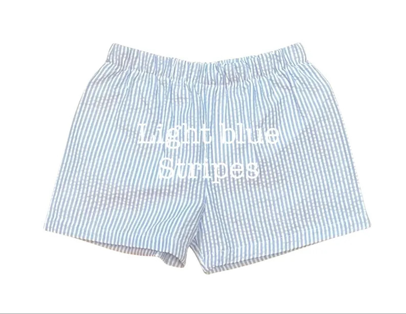 STRIPED Seersucker Fully Lined “shortie Shorts” 12m, 18m, 2t, 3t, 4t, 5t, 6t Light Blue, Yell... | Etsy (US)