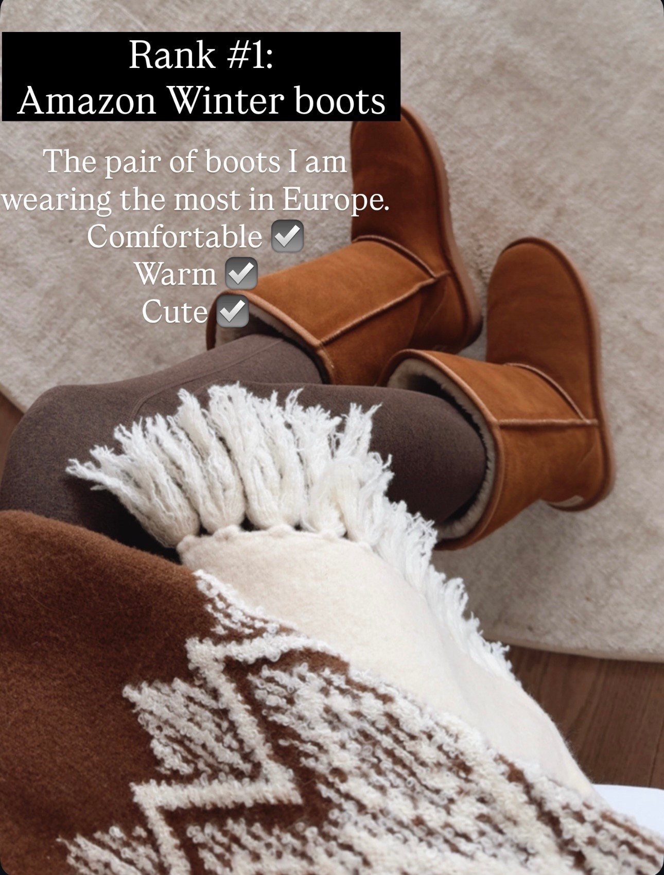 Rank #1:
Amazon Winter boots
The pair of boots I am wearing the most in Europe.
Comfortable ☑️
Warm☑️
Cute☑️
Winter outfit 
Snow outfit 
Boots 



#LTKSeasonal #LTKU #LTKootd