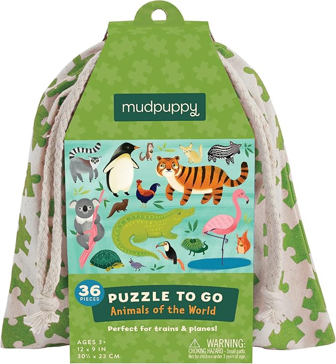 Mudpuppy Animals of The World to Go Puzzle, 36 Pieces – Great for Kids Ages 3+ - Perfect for Tr... | Amazon (US)
