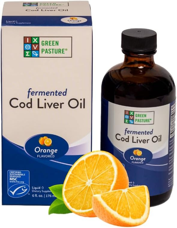 Green Pasture - Fermented Cod Liver Oil Liquid - 6 fl. oz. - Orange | Amazon (US)
