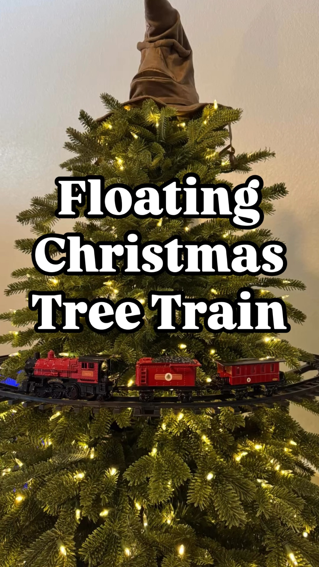 DIY train remodel floating Christmas tree train set spray painted to look like the Harry Potter hogwarts express Christmas decorations

#LTKFindsUnder50 #LTKHoliday #LTKSeasonal