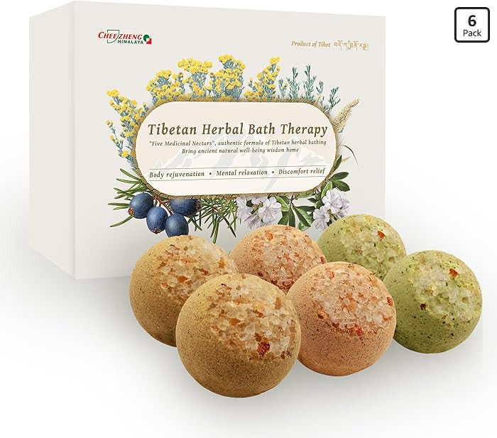 CheezhengHimalaya Tibetan Herbal Bath Therapy. Bath Bomb Gift Set, Tibetan Herbal Formula, Five M... | Amazon (US)