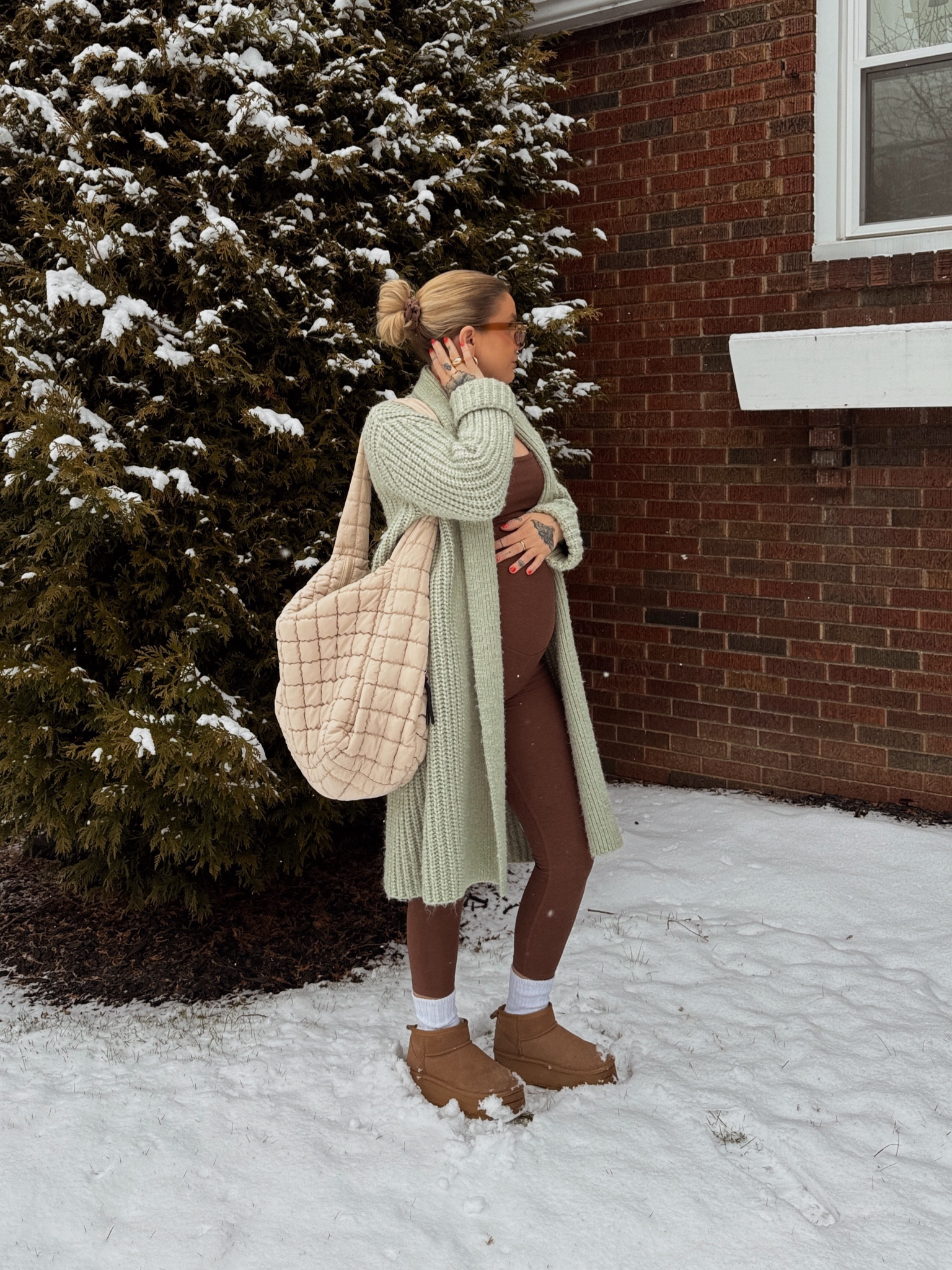 wearing a size medium in the beyond yoga jumpsuit! cardigan is from FP but i got it via @nuuly! linking some similar products if these aren’t in your budget! 

#LTKStyleTip #LTKBaby #LTKSeasonal