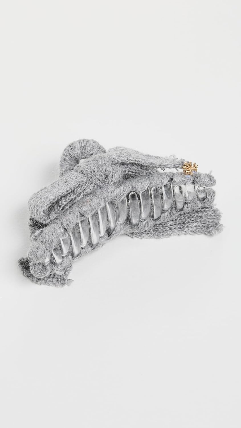 Lele Sadoughi Women's Cable Knit Bow Claw Clip, Slate Gray, Grey, One Size | Amazon (US)