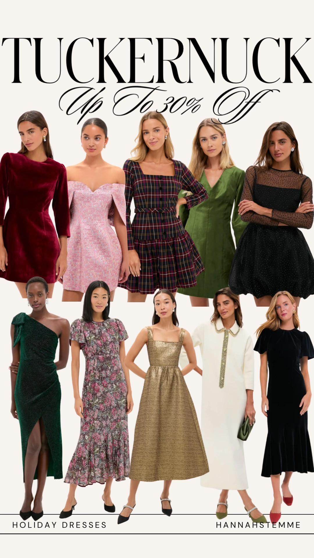 Tuckernuck Holiday Dresses – Up to 30% Off ✨🎄
The best time to grab your holiday dress! Tuckernuck just marked down some of their most-loved styles — velvet, metallics, plaid, florals, and classic black dresses perfect for every event this season.

✨ Best for:
• holiday parties
• office events
• winter weddings
• family photos
• Christmas + NYE

Timeless silhouettes, beautiful fabrics, and that signature Tuckernuck charm. Shop all the dresses on sale below!

Keywords: Tuckernuck dresses on sale, Tuckernuck holiday dresses, holiday party dress ideas, winter wedding guest dress 2025, velvet dress, metallic dress, Christmas dress ideas, Tuckernuck sale 2025

#LTKCyberWeek #LTKSaleAlert #LTKHoliday