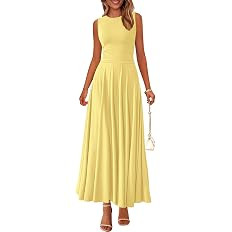 PRETTYGARDEN Womens Summer Dresses 2026 Casual Sleeveless Crewneck Aline Maxi Dress Stretch Tank ... | Amazon (US)