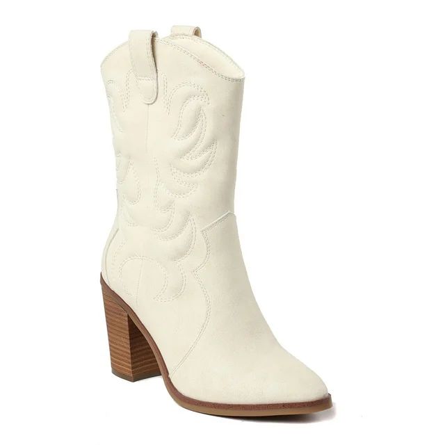 The Pioneer Woman Women’s Mid-Calf Embroidered Western Boot | Walmart (US)