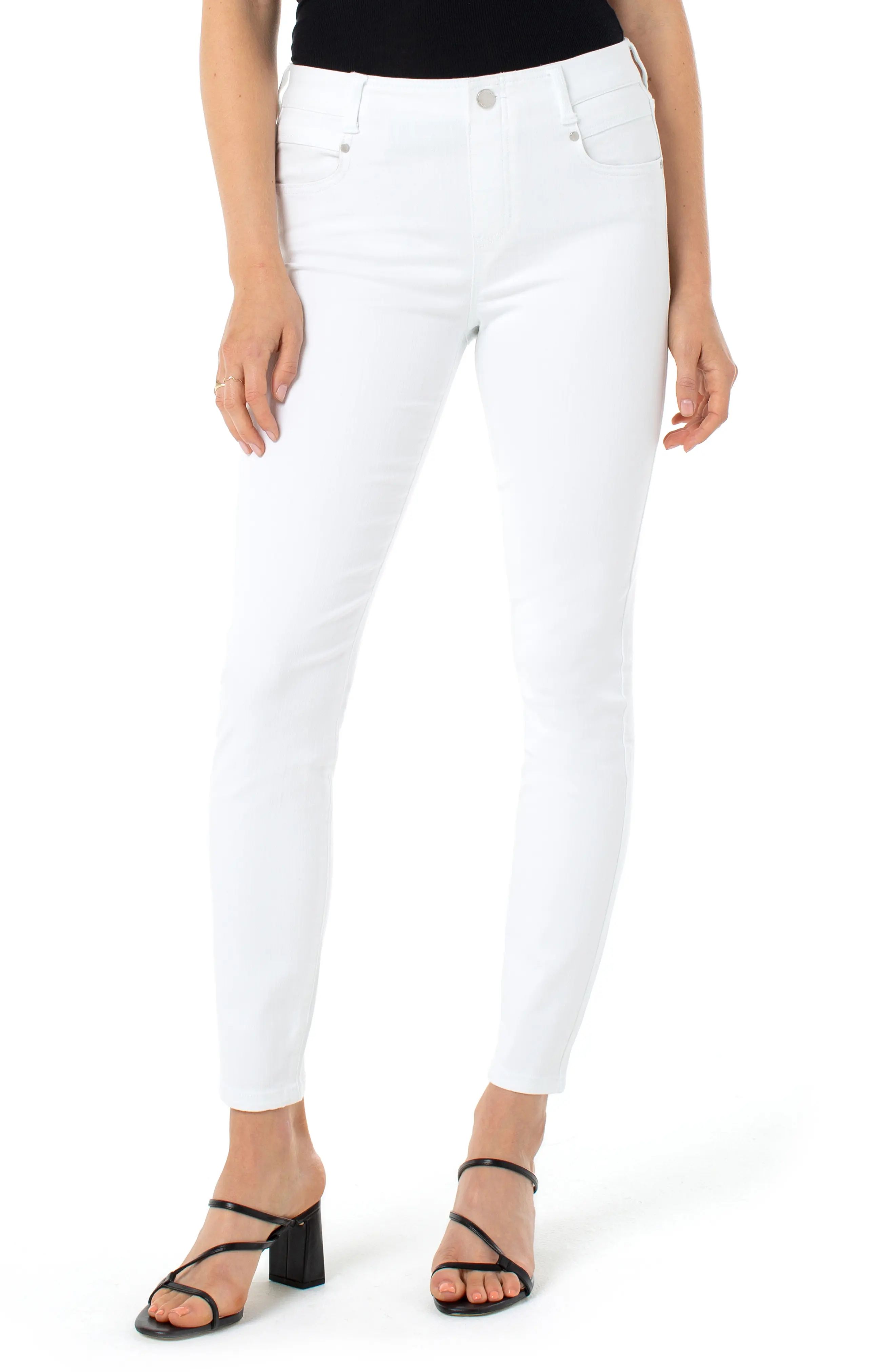 Women's Liverpool Gia Glider High Waist Ankle Skinny Jeans, Size 12 - White | Nordstrom