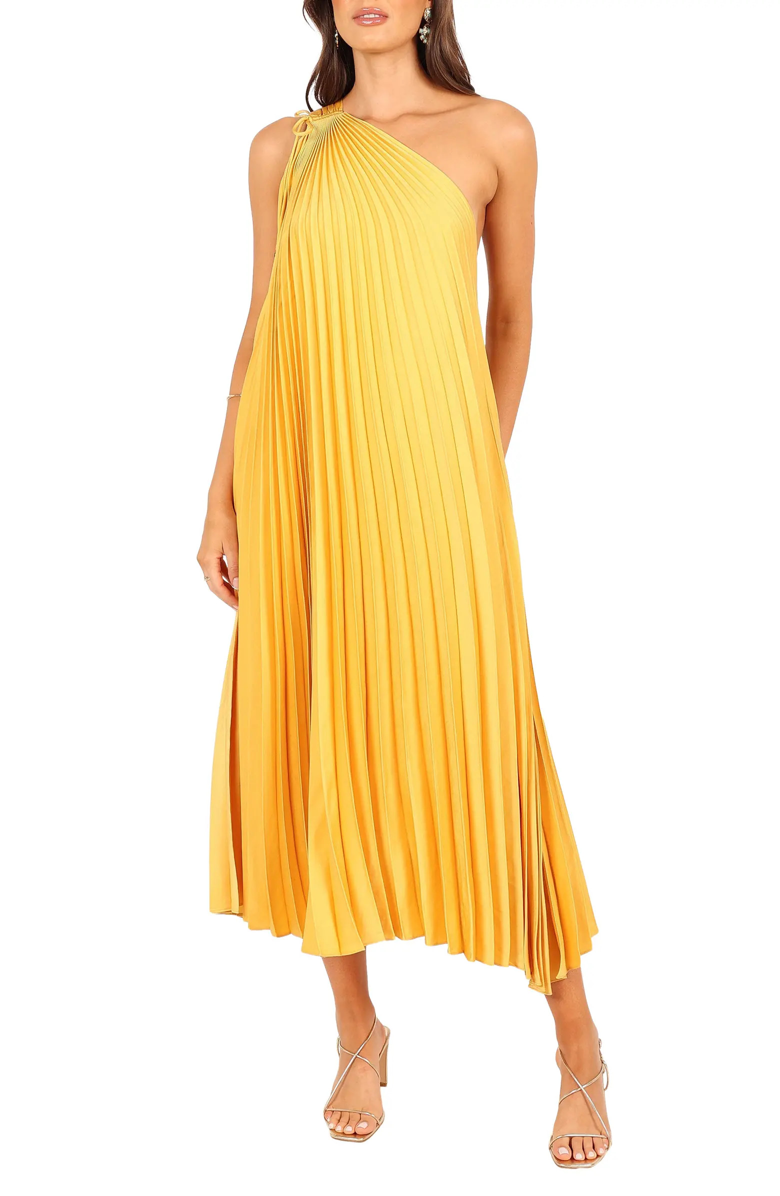 Petal & Pup Cali Pleated One-Shoulder Maxi Dress | Nordstrom | Nordstrom