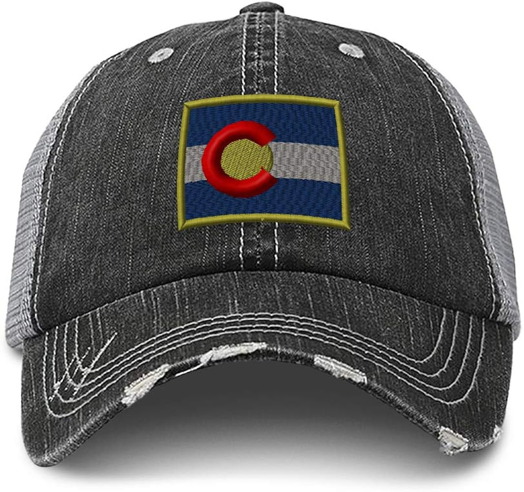 Custom Distressed Trucker Hat Colorado Flag State Embroidery for Men & Women | Amazon (US)