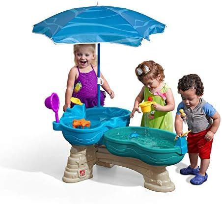 Step2 Spill & Splash Seaway Water Table | Kids Dual-Level Water Play Table with Umbrella & 11-Pc ... | Amazon (US)