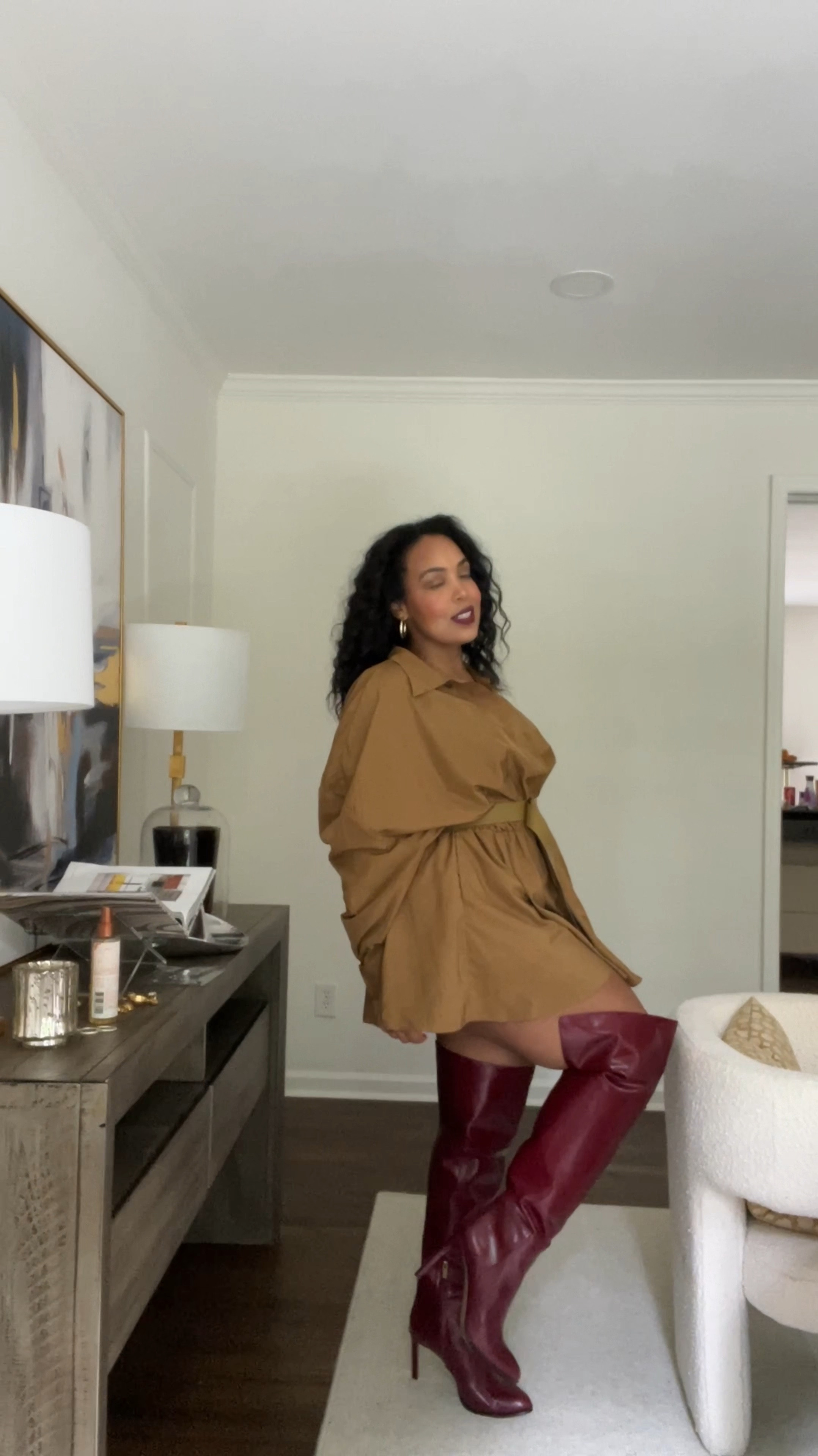 Styling the over the knee Vince Camuto Boots! Sharing everything plus alternatives to sold out items. These boots are perfect for fall and the wine color adds a fun pop to any look! 

#LTKStyleTip #LTKVideo #LTKMidsize