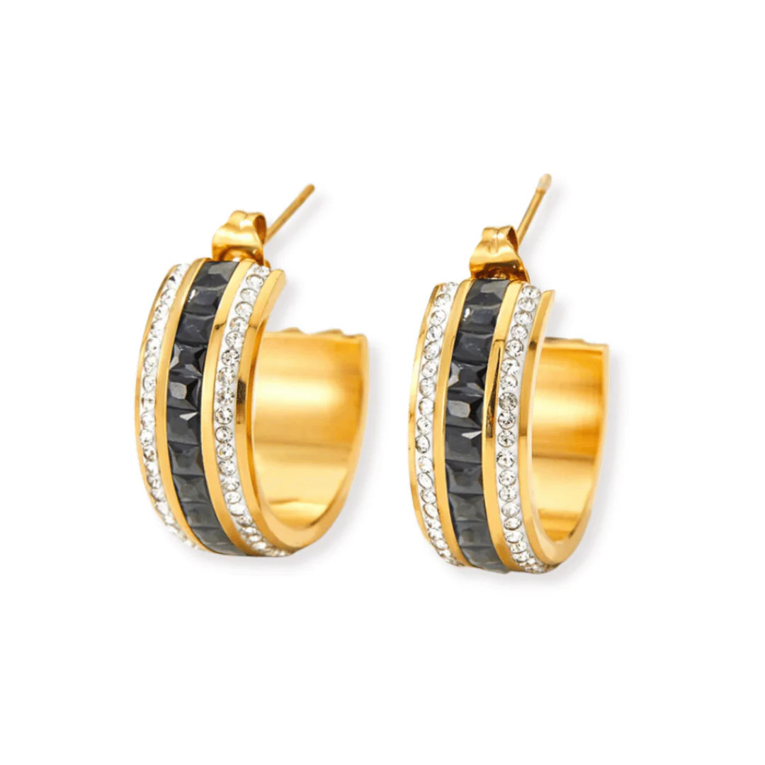 LEAH HOOPS BLACK | HENRIGIRL