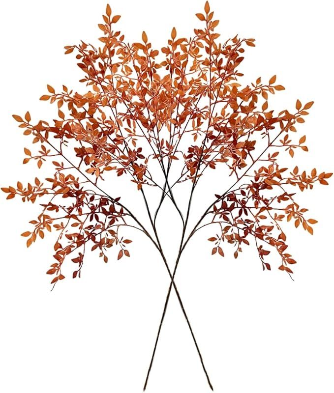 2 PCS Artificial Plants Fall Branches 43.3 Inch Bamboo Leaves Autumn Faux Fall Stems Branches Pla... | Amazon (US)